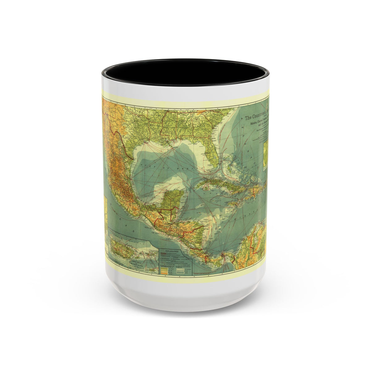 Central America and the West Indies (1922) (Map) Accent Coffee Mug