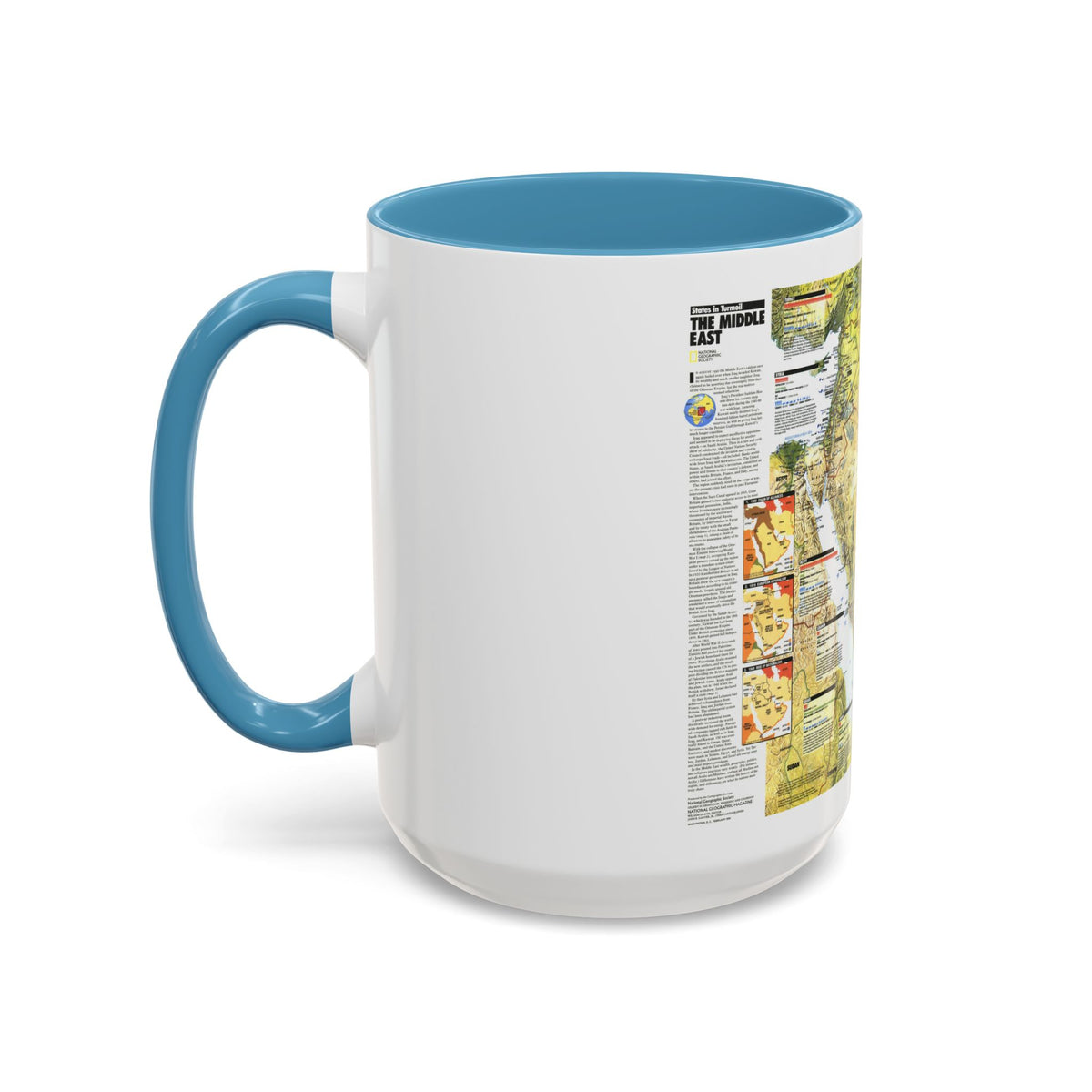 Middle East - States in Turmoil (1991) (Map) Accent Coffee Mug