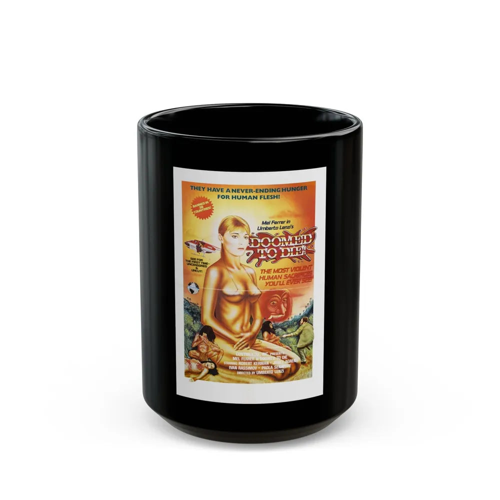 DOOMED TO DIE (EATEN ALIVE) 1980 Movie Poster - Black Coffee Mug-15oz-Go Mug Yourself