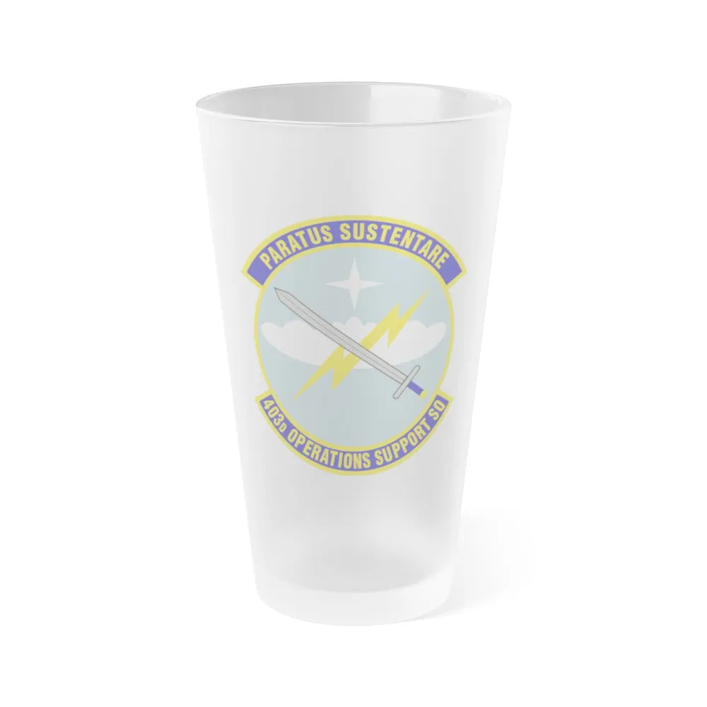 403d Operations Support Squadron (U.S. Air Force) Frosted Pint Glass 16oz-16oz-Frosted-Go Mug Yourself