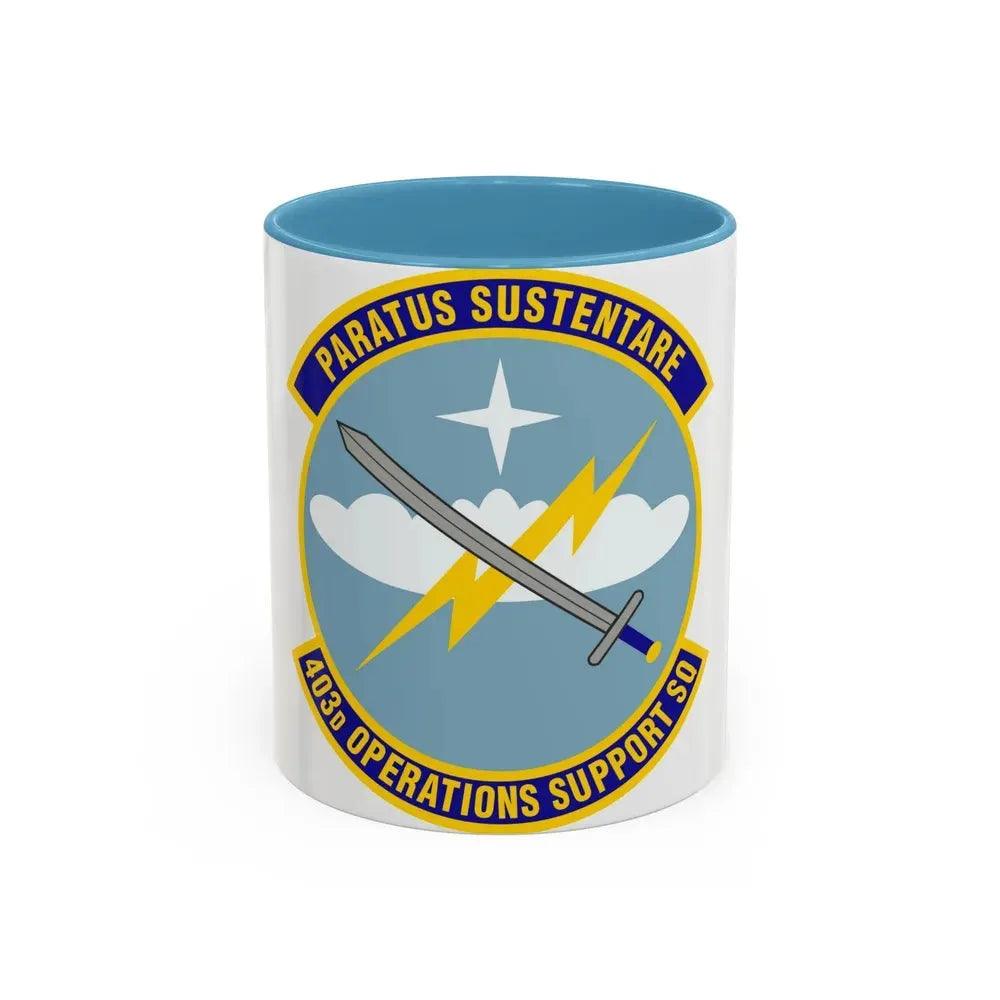 403d Operations Support Squadron (U.S. Air Force) Accent Coffee Mug 11oz Light Blue - Go Mug Yourself
