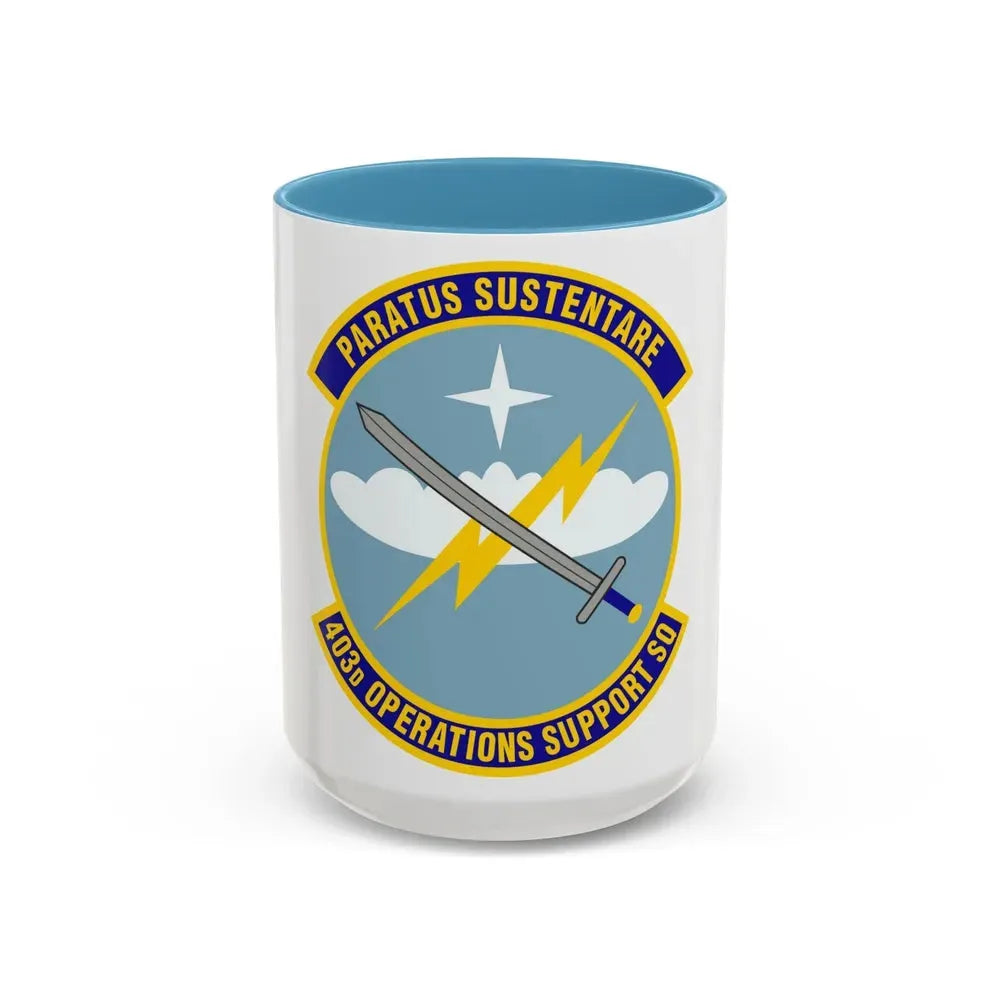 403d Operations Support Squadron (U.S. Air Force) Accent Coffee Mug 15oz Light Blue - Go Mug Yourself