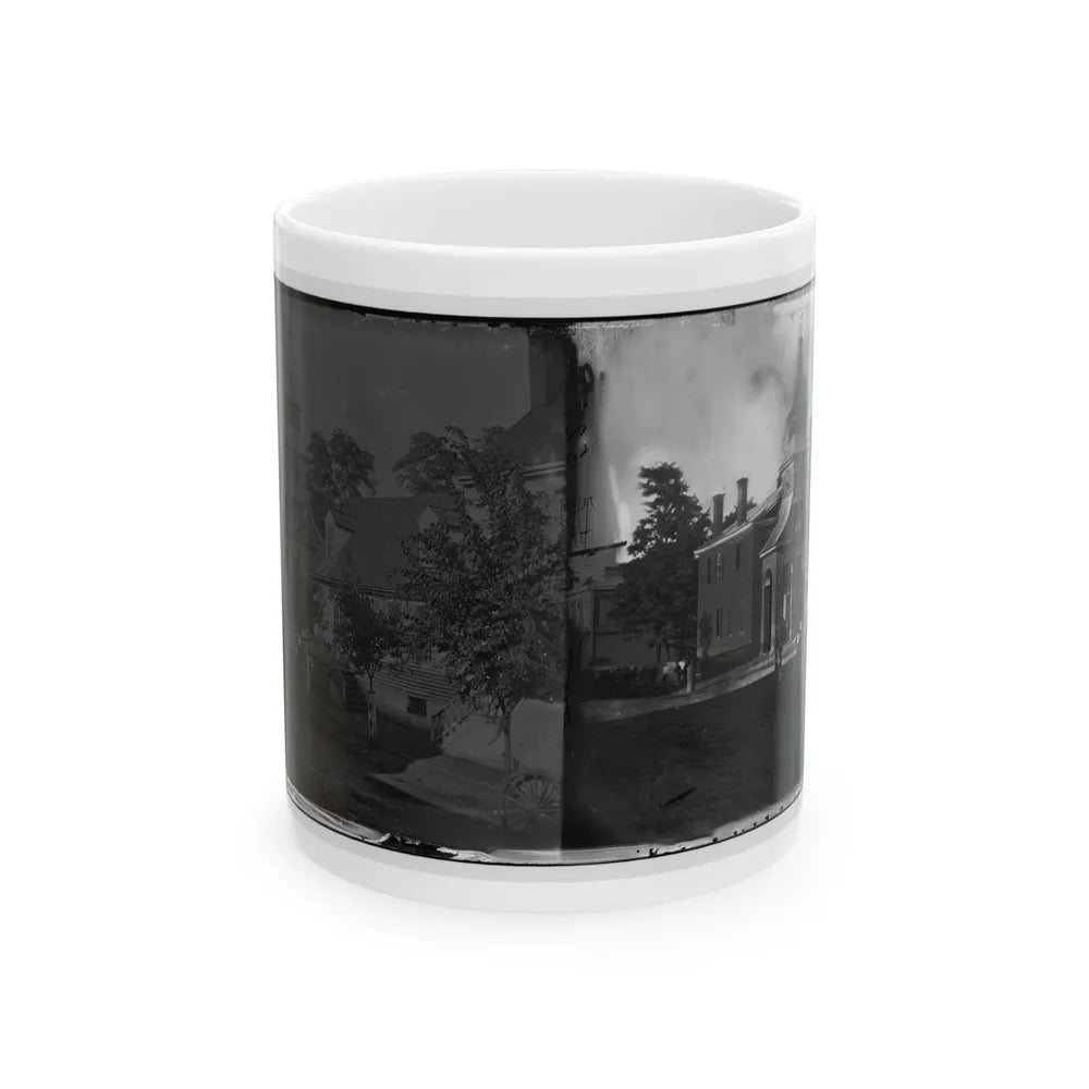 Culpeper Court House, Va. Court House, With A Group Of Confederates Captured At Cedar Mountain On Balcony (U.S. Civil War) White Coffee Mug-11oz-Go Mug Yourself