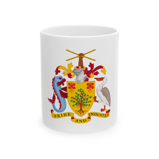 Coat of arms of Barbados - White Coffee Mug