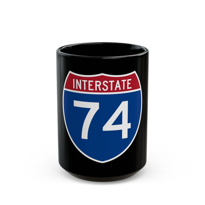 Interstate 74 (U.S. Highways) Black Coffee Mug