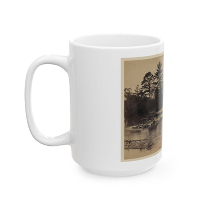 Fallen Tree Across Hazel River, Virginia (U.S. Civil War) White Coffee Mug