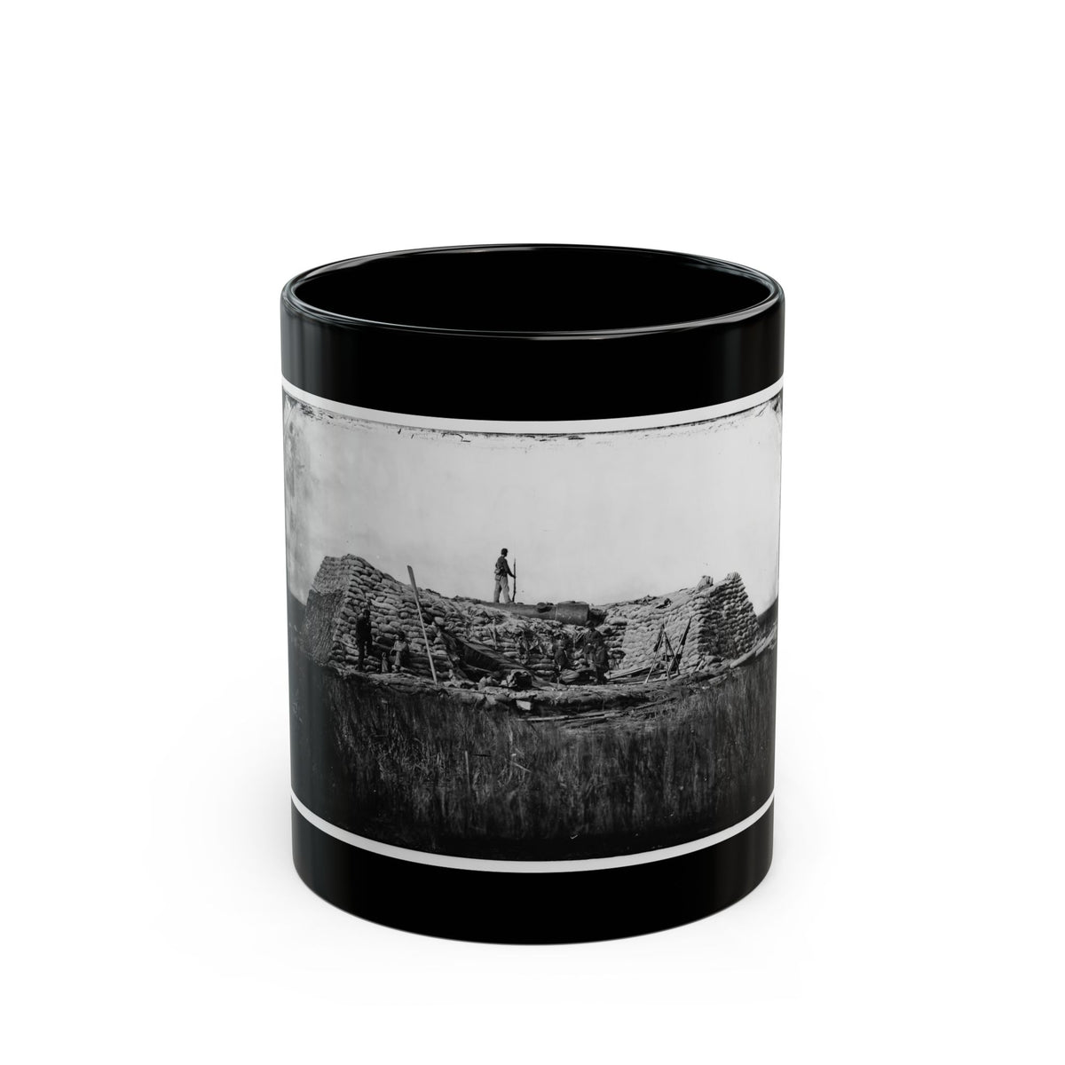 Morris Island (Vicinity), South Carolina. The  Marsh Battery  Or  Swamp Angel  After The Explosion, August 22, 1863 (U.S. Civil War) Black Coffee Mug