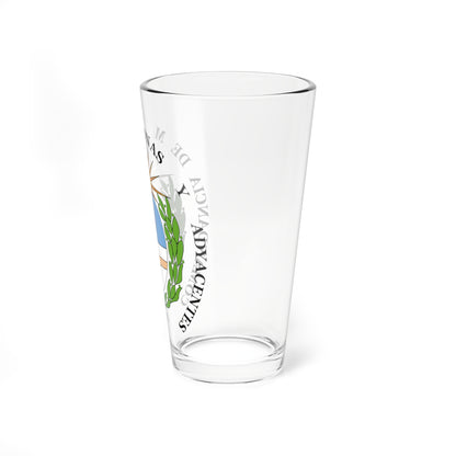 Escudo de la Comandancia de las Islas Malvinas y Adyacentes en el Cabo de Hornos (Argentina) (Coat of Arms) Pint Glass 16oz