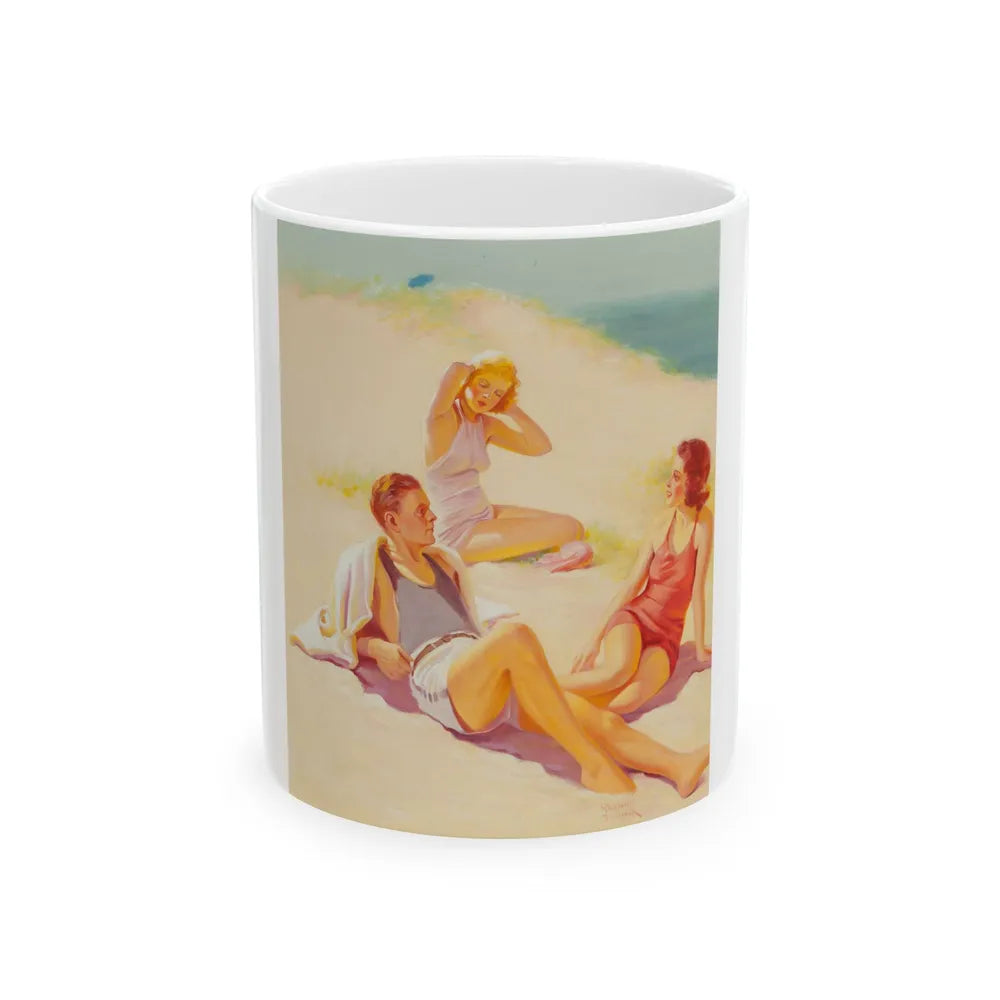 Day at the beach - White Coffee Mug-11oz-Go Mug Yourself