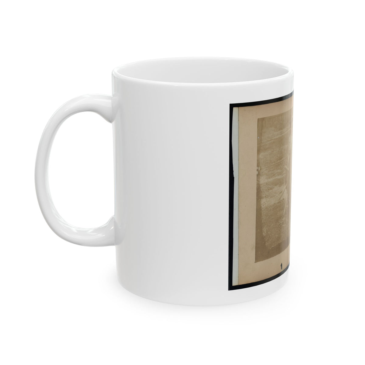 A Child Leaning Against A Barrel With Wooden Spikes (U.S. Civil War) White Coffee Mug