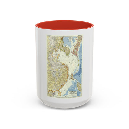 China Coast and Korea (1953) (Map) Accent Coffee Mug