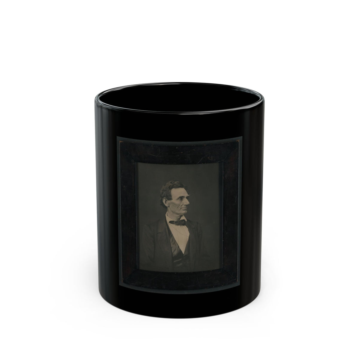 Abraham Lincoln, Presidential Candidate, Half-Length Portrait, Facing Right (U.S. Civil War) Black Coffee Mug