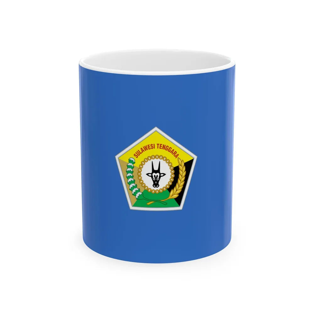 Flag of Southeast Sulawesi Indonesia - White Coffee Mug-11oz-Go Mug Yourself