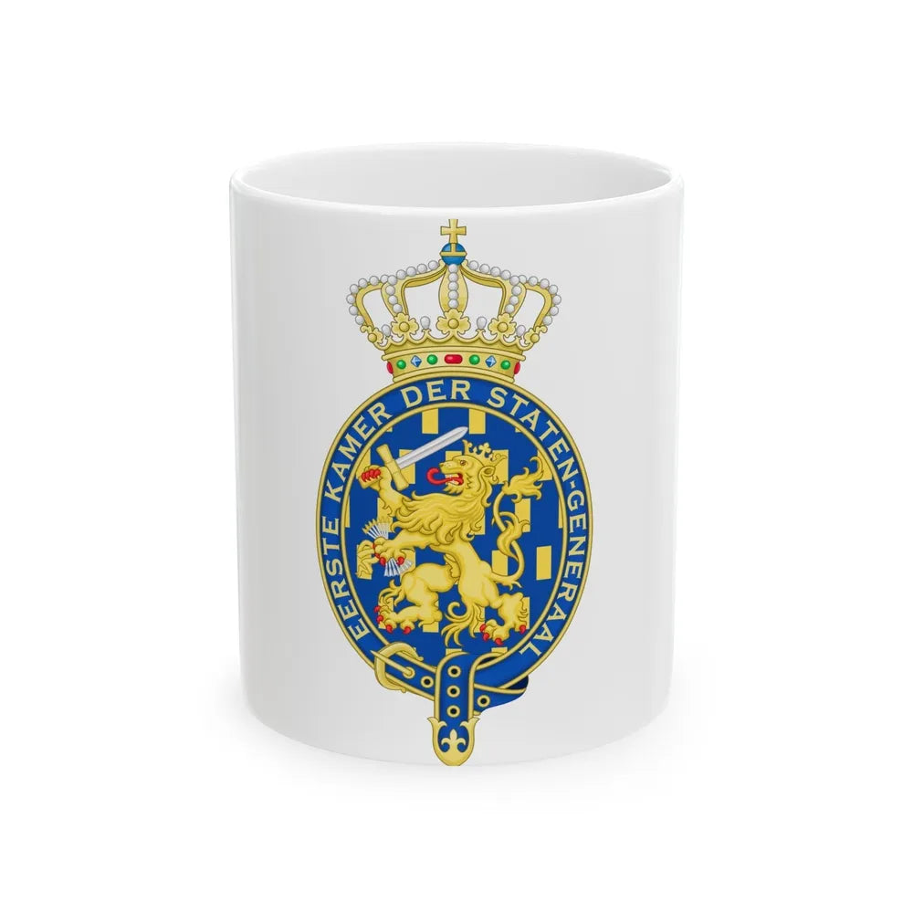 Coat of arms of the Eerste Kamer - White Coffee Mug-11oz-Go Mug Yourself