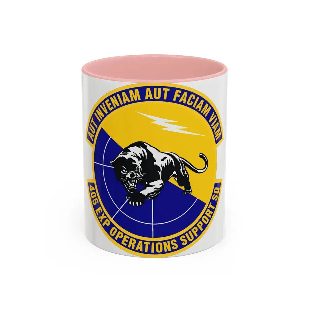 405th Expeditionary Operations Support Squadron (U.S. Air Force) Accent Coffee Mug 11oz Pink - Go Mug Yourself