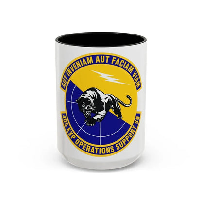 405th Expeditionary Operations Support Squadron (U.S. Air Force) Accent Coffee Mug 15oz Black - Go Mug Yourself