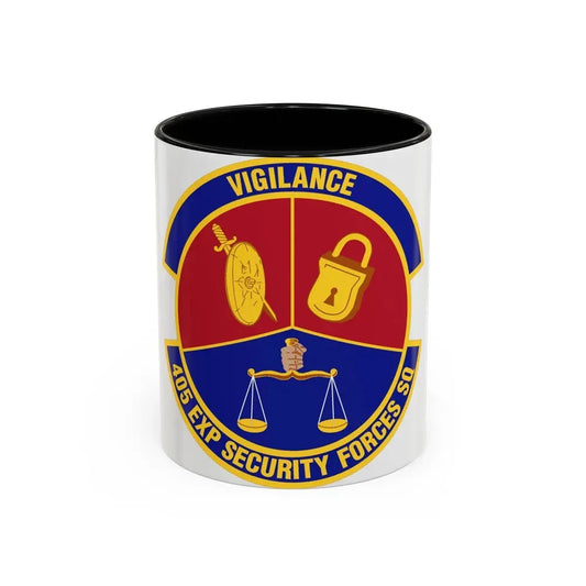 405th Expeditionary Security Forces Squadron (U.S. Air Force) Accent Coffee Mug 11oz Black - Go Mug Yourself