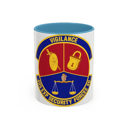 405th Expeditionary Security Forces Squadron (U.S. Air Force) Accent Coffee Mug 11oz Light Blue - Go Mug Yourself