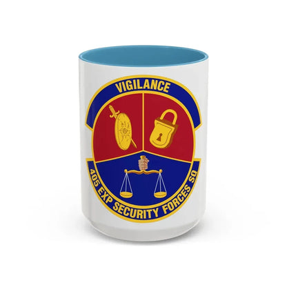 405th Expeditionary Security Forces Squadron (U.S. Air Force) Accent Coffee Mug 15oz Light Blue - Go Mug Yourself