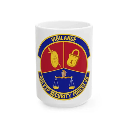 405th Expeditionary Security Forces Squadron (U.S. Air Force) White Coffee Mug 15oz - Go Mug Yourself