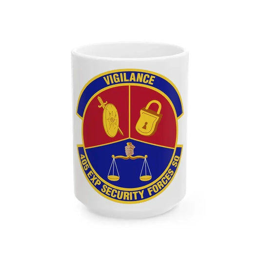 405th Expeditionary Security Forces Squadron (U.S. Air Force) White Coffee Mug 15oz - Go Mug Yourself