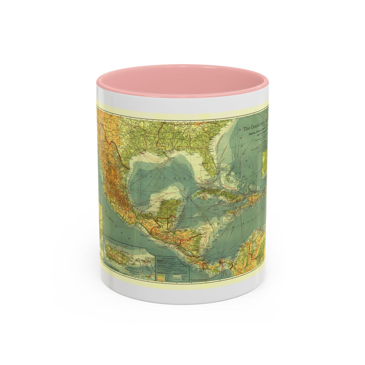 Central America and the West Indies (1922) (Map) Accent Coffee Mug