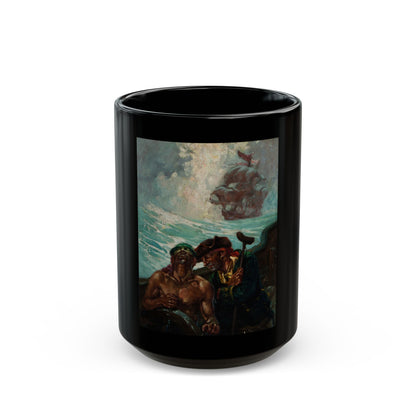 Conspiracy, Treasure Island interior illustration - Black Coffee Mug-15oz-Go Mug Yourself