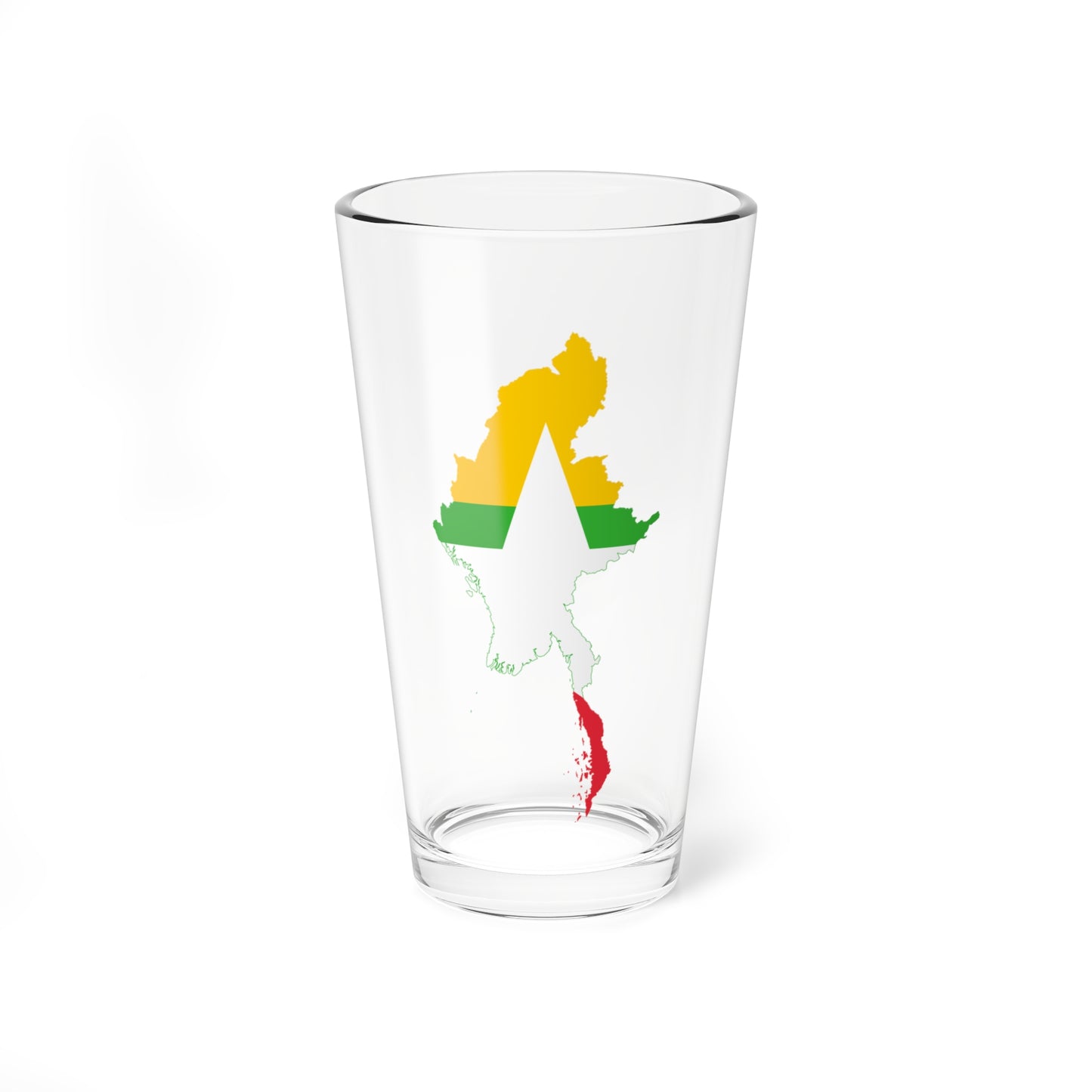 Flag map of Myanmar (Myanmar) Pint Glass 16oz