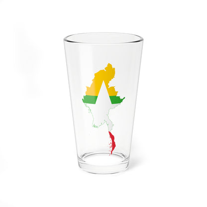 Flag map of Myanmar (Myanmar) Pint Glass 16oz