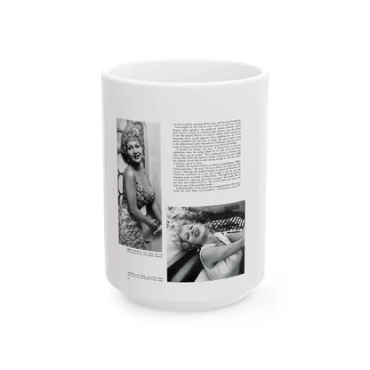 Greta Thyssen #129 - 1 Pages 2 B&W Photos from Modern Man Mag. April '57 (Vintage Female Icon) White Coffee Mug-15oz-Go Mug Yourself