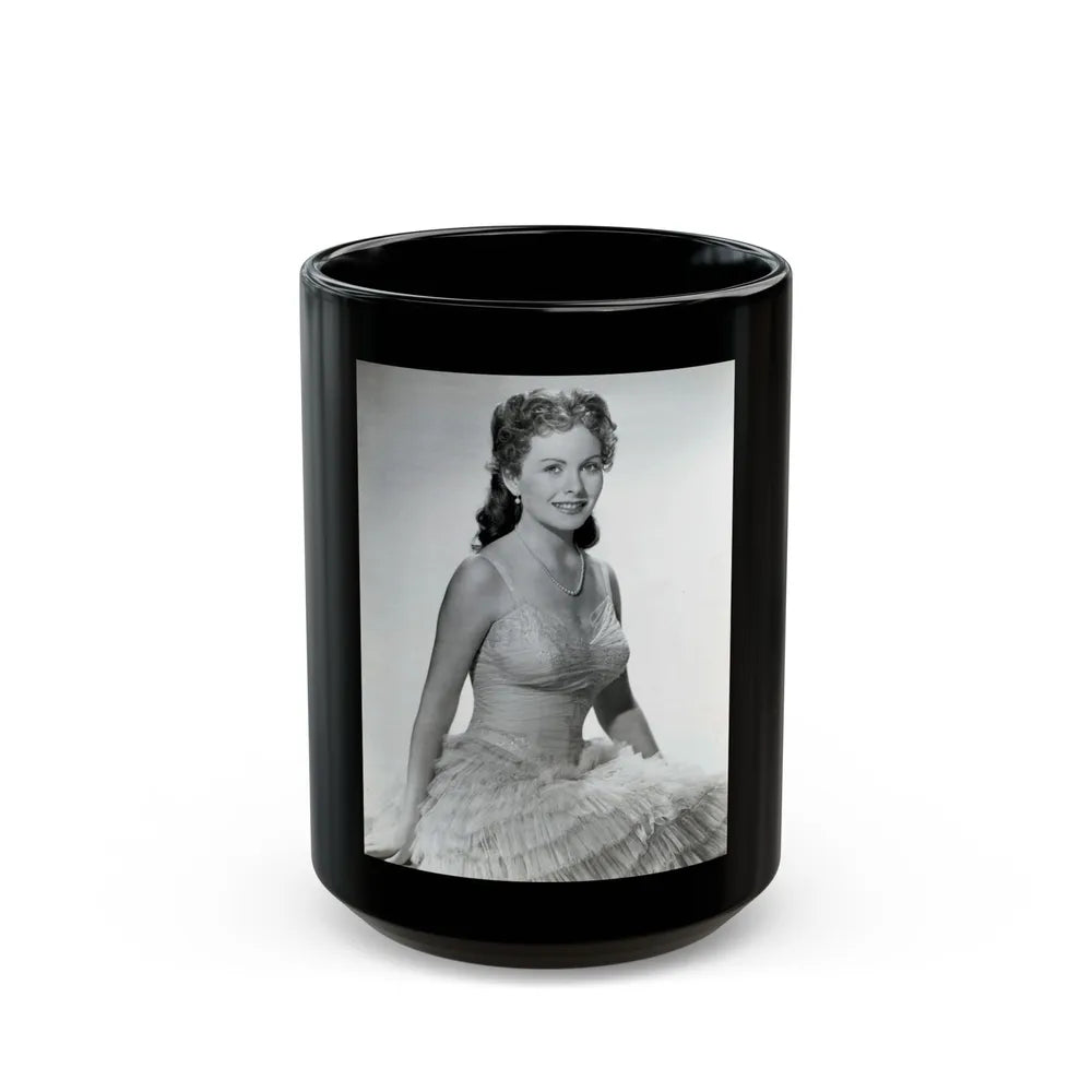 Jeanne Crain #177 (Vintage Female Icon) Black Coffee Mug-15oz-Go Mug Yourself