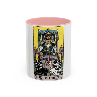 The Chariot (Tarot Card) Accent Coffee Mug-11oz-Pink-Go Mug Yourself