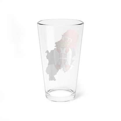 Flag map of Serbia without Kosovo (Serbia) Pint Glass 16oz