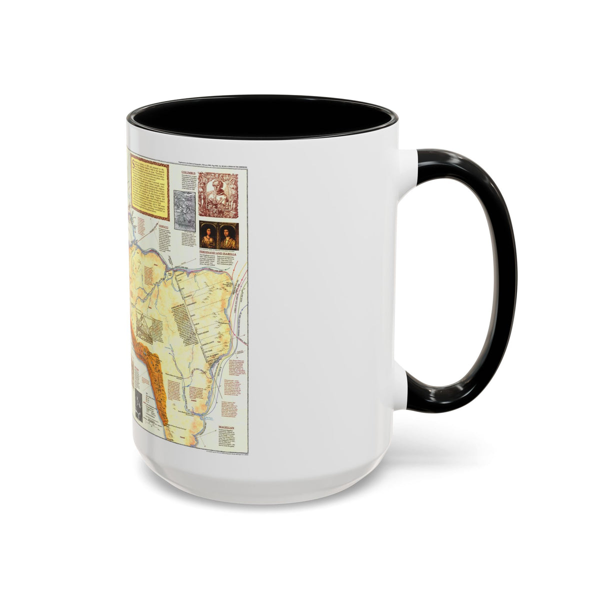 Americas - Spain in the (1992) (Map) Accent Coffee Mug