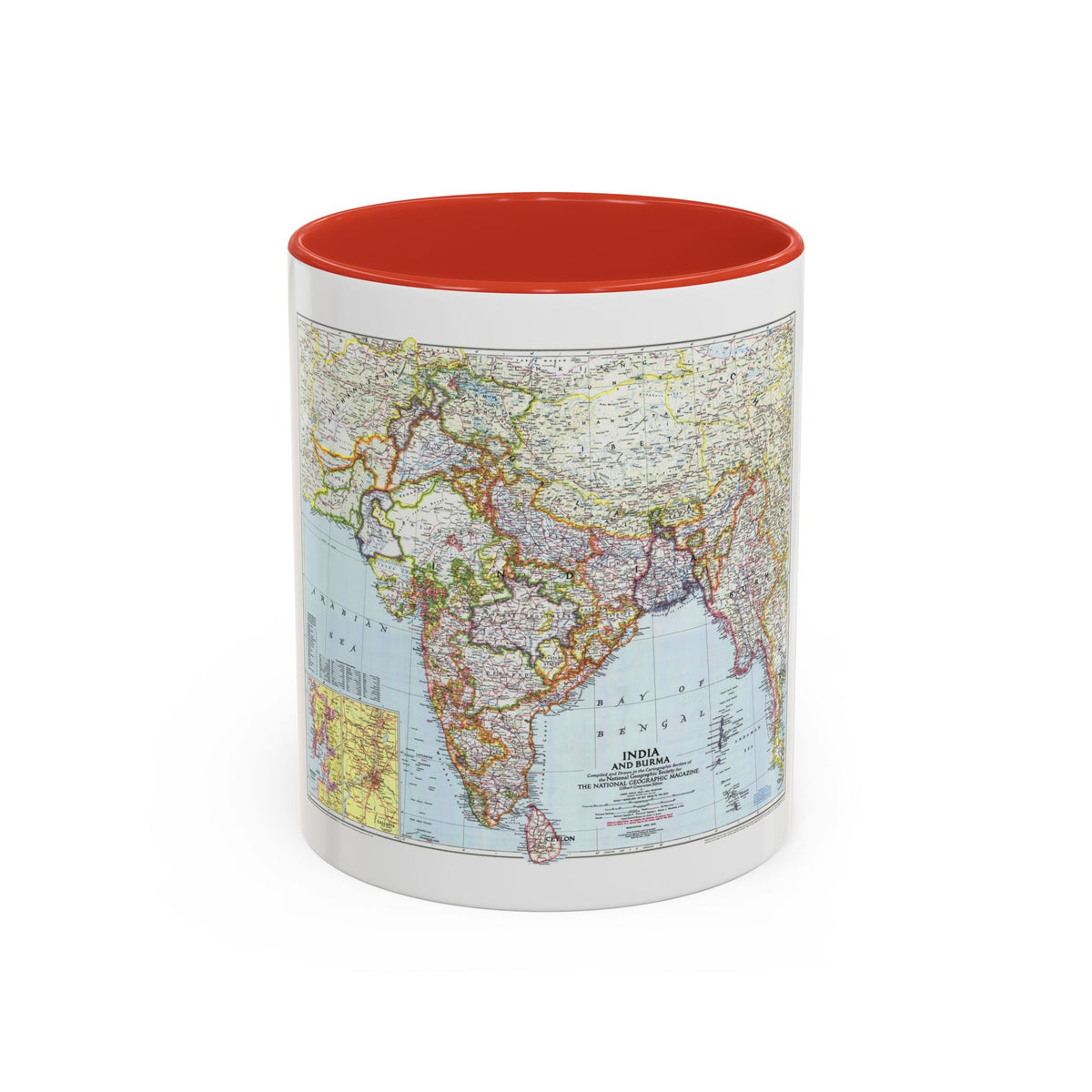 India and Burma (1946) (Map) Accent Coffee Mug