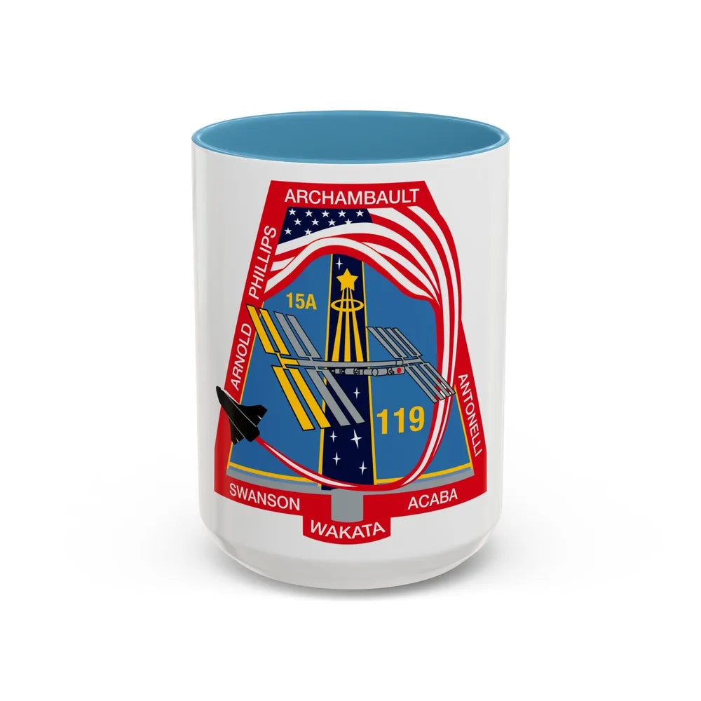 STS 119 (NASA) Accent Coffee Mug-15oz-Light Blue-Go Mug Yourself