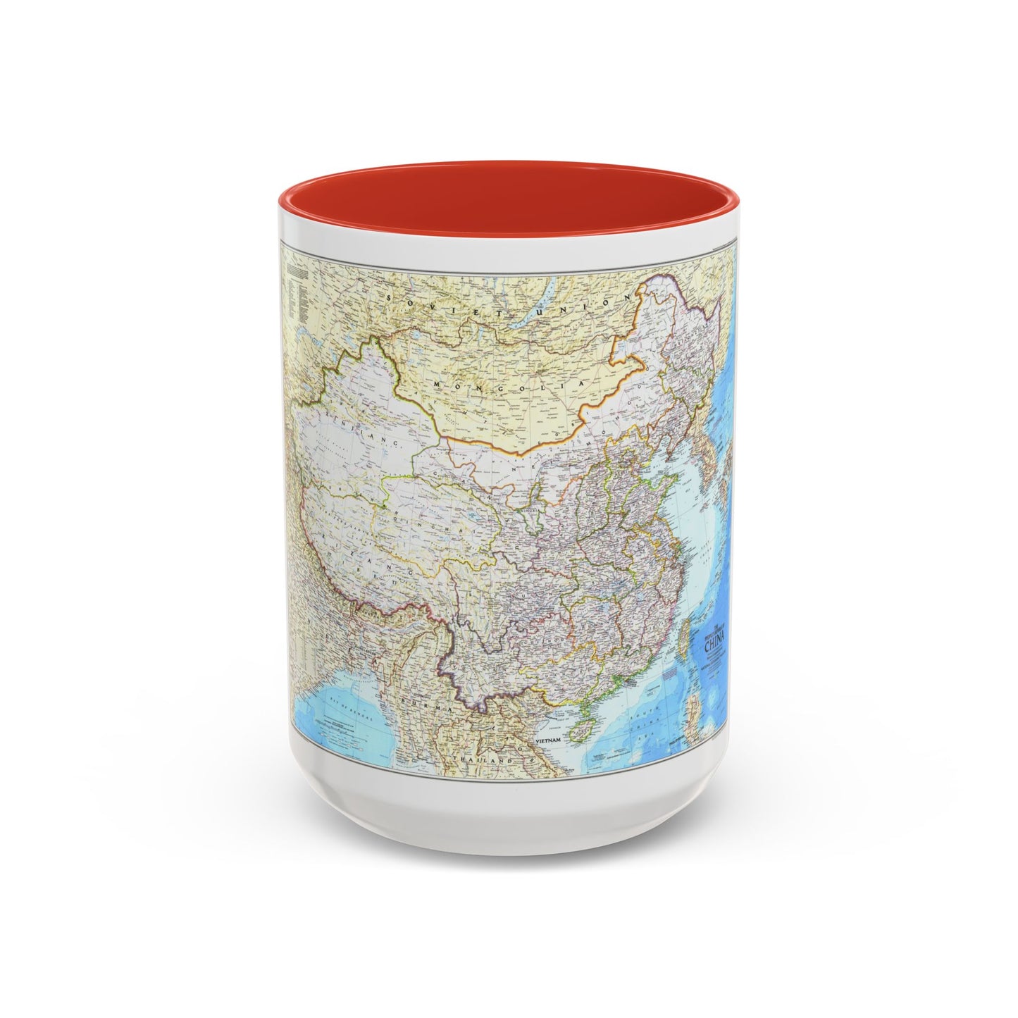 China - The People's Republic (1980) (Map) Accent Coffee Mug