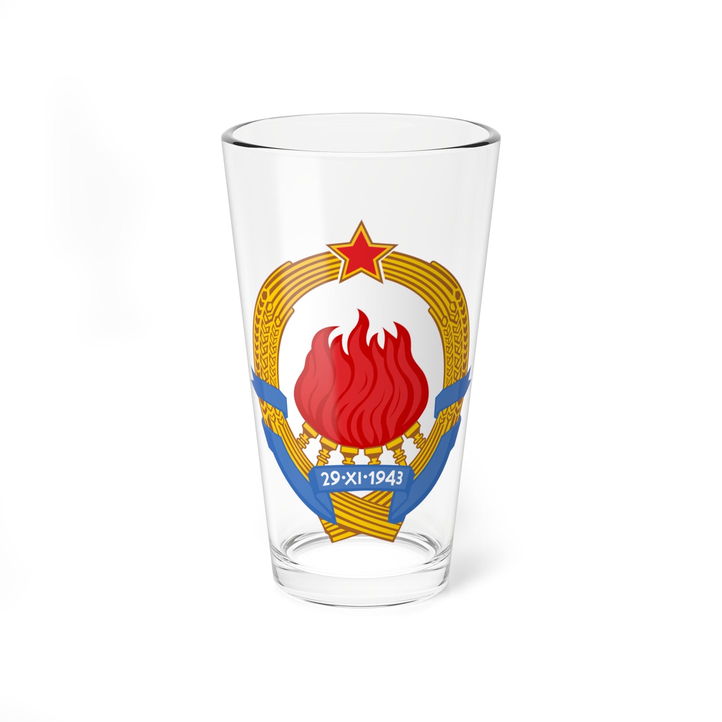 Emblem of Yugoslavia 1963-1992 (Yugoslavia) (Coat of Arms) Pint Glass 16oz