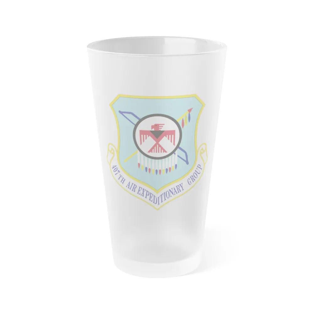 407th Air Expeditionary Group (U.S. Air Force) Frosted Pint Glass 16oz-Go Mug Yourself