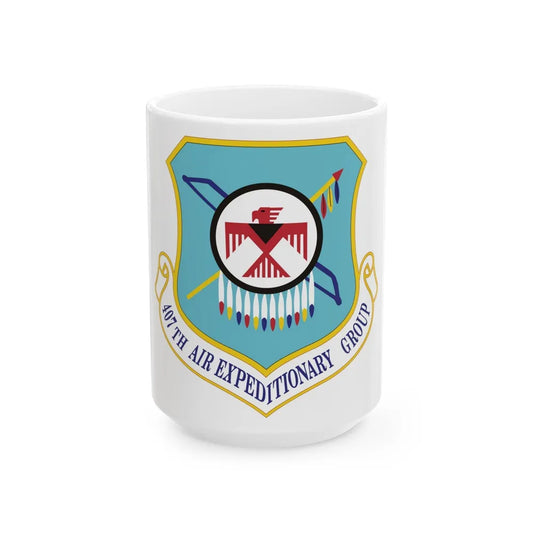 407th Air Expeditionary Group (U.S. Air Force) White Coffee Mug-15oz-Go Mug Yourself