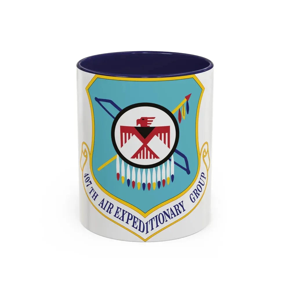 407th Air Expeditionary Group (U.S. Air Force) Accent Coffee Mug 11oz Navy - Go Mug Yourself