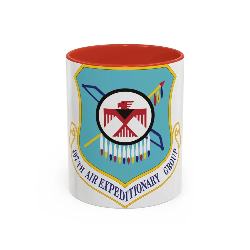 407th Air Expeditionary Group (U.S. Air Force) Accent Coffee Mug 11oz Red - Go Mug Yourself