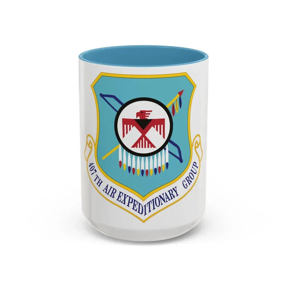 407th Air Expeditionary Group (U.S. Air Force) Accent Coffee Mug 15oz Light Blue - Go Mug Yourself