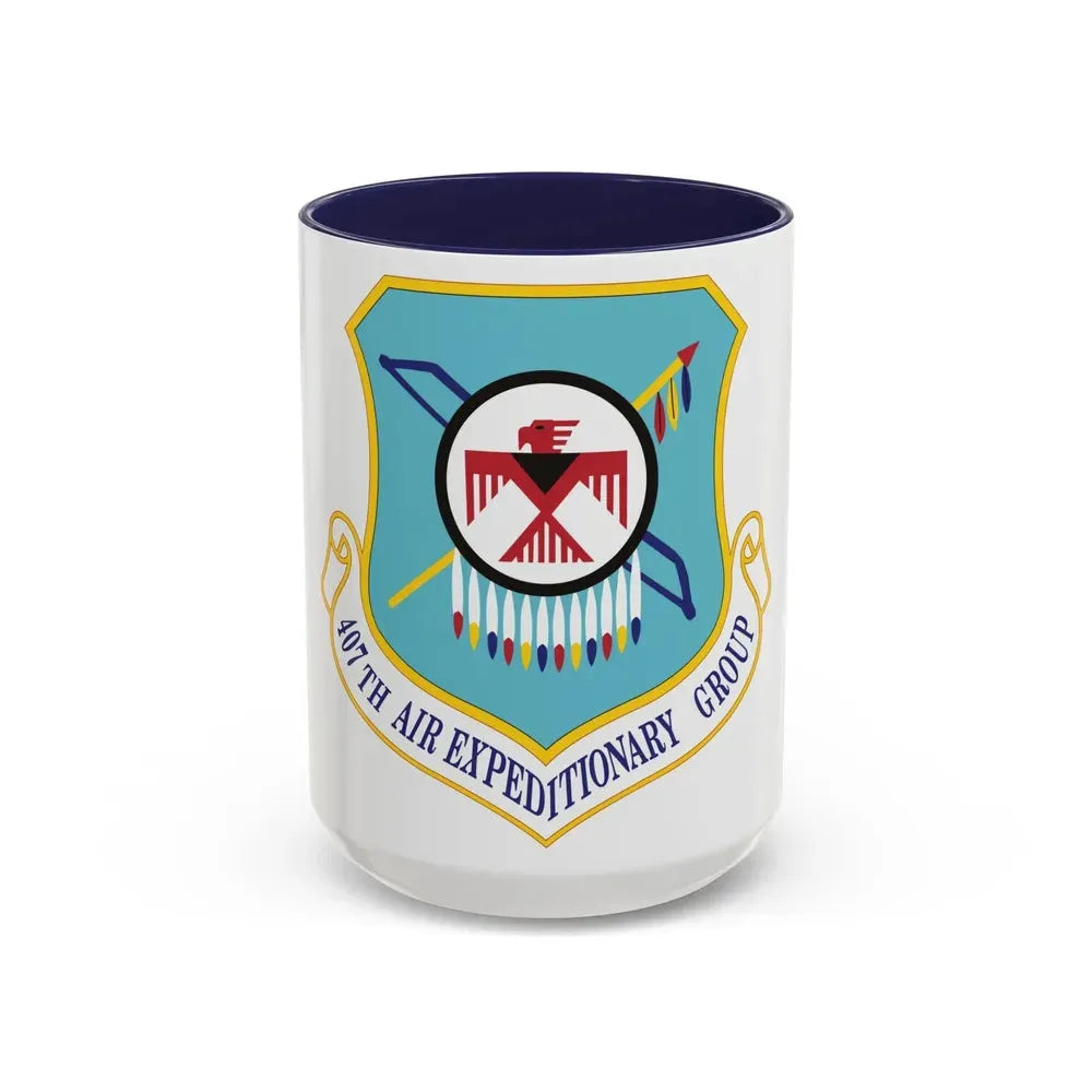 407th Air Expeditionary Group (U.S. Air Force) Accent Coffee Mug 15oz Navy - Go Mug Yourself