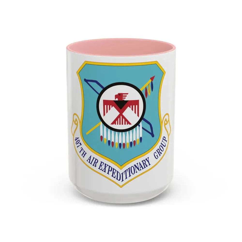 407th Air Expeditionary Group (U.S. Air Force) Accent Coffee Mug 15oz Pink - Go Mug Yourself