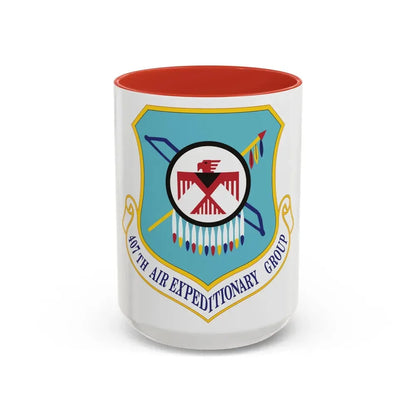 407th Air Expeditionary Group (U.S. Air Force) Accent Coffee Mug 15oz Red - Go Mug Yourself