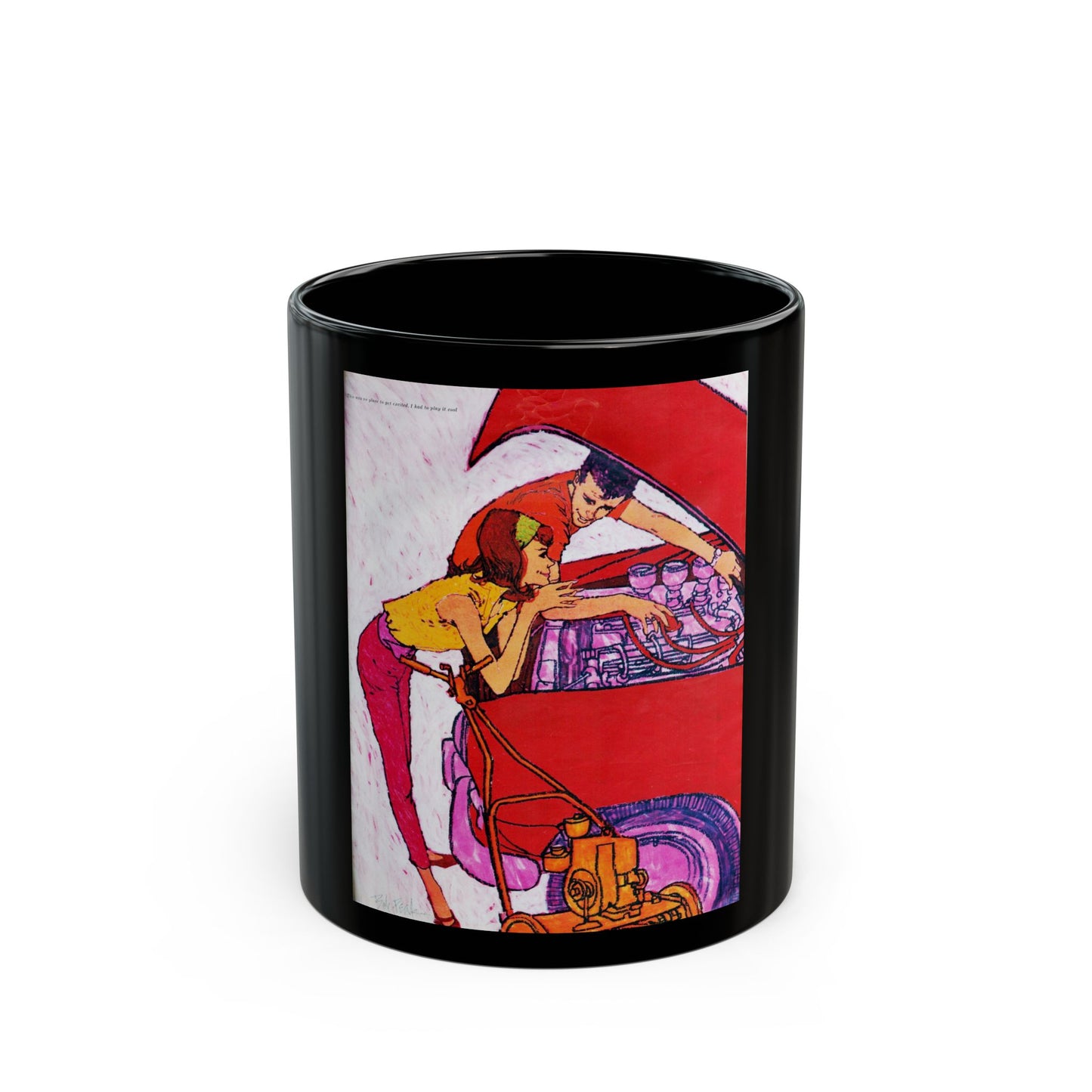 Girl on the Leopard Skin, Seventeen magazine, June 1959 - Black Coffee Mug-11oz-Go Mug Yourself