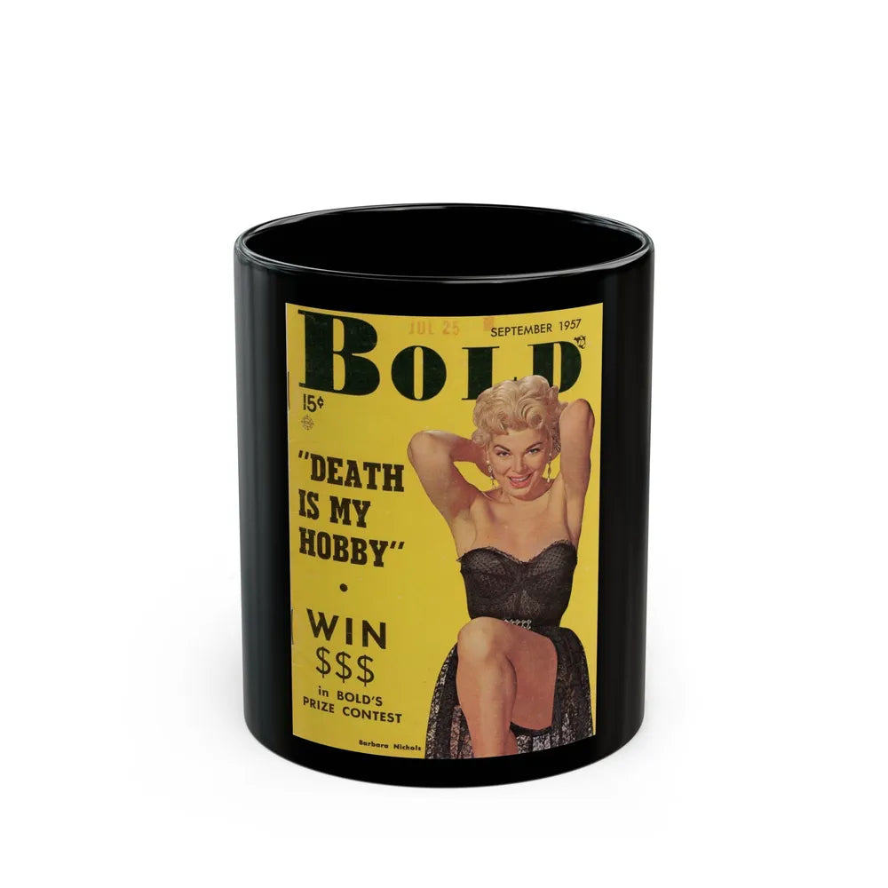 Barbara Nichols #80 - Mag. Cover (Vintage Female Icon) Black Coffee Mug-11oz-Go Mug Yourself