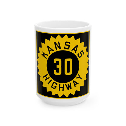 K-30 1926 (Kansas) (Road Sign) White Coffee Mug