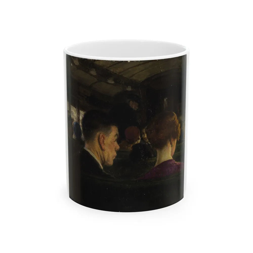 Couple on a Train, original illustration - White Coffee Mug-11oz-Go Mug Yourself